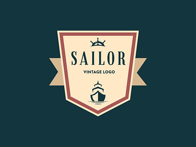 Sailor Vintage Logo branding design illustration logo mascot logo modern logo modern logo design modern vintage logo navy logo sailor logo sailor man logo seaman logo vintage logo vintage logo design