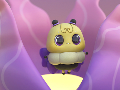 The Little Ribbon Bee 3d 3d art 3dcharacter autodesk character graphic design illustration maya substancepainter