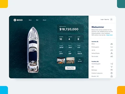 Yacht Website Concept Design dailyui landing page ui web design web ui webpage website yacht