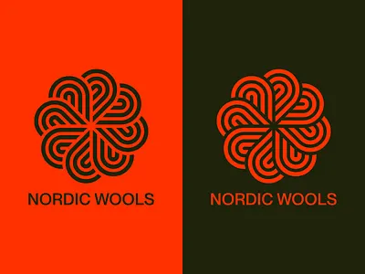 Nordic Wools logo branding clothing cozy fabric icon logo modernism nature nord nordic season seasonal snow snowflake socks symbol textile winter wool