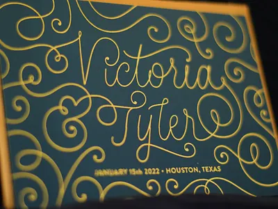 Winter Wedding Invite - printed! classic lettering elegant design elegant lettering filigree gold foil invitation design invitations lettering letters script script lettering swirls swirly timeless type typography wedding wedding invitation winter colors