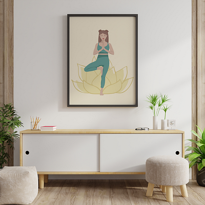 Yoga girl adobe illustrator art design faceless girl illustration lotus meditation poster yoga