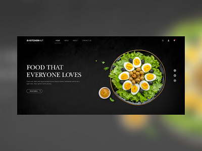 KitchenHut Hero black food hero restaurant ui ux vector