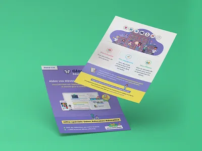 Glose Education flyer characters cute education event flyer icons illustration print print design school