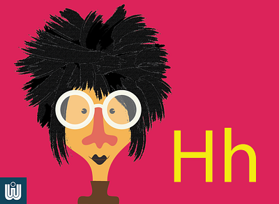 One Thousand Faces No. 13 ( Hh is for Hairdo ) advertising character cartoon modern character design eyeglasses glasses hair hairdo hh illustration kid lit art one thousand faces