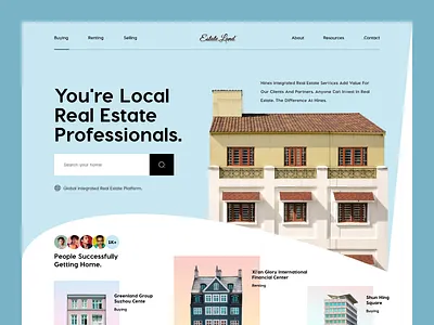 Real Estate Website Header apartment broker clean design estate agent housing landing page design marketing minimal mockup orix project property property design real estate agency sajon uidesign web design website website design