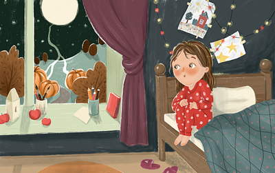 Illustration for the book concept “Where does the autumn go” art book book illustration cartoon character design cute character fairy tale illustration kids illustration raster