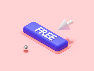 3d illustration button free 3d 3d rendering 3d shapes blender button cursor design free illustration sale