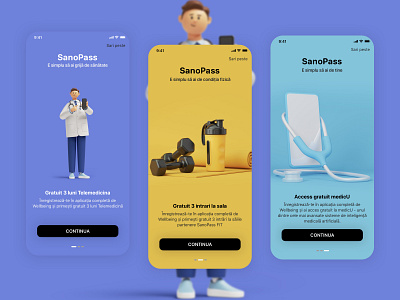 SanoPass Onboarding app branding design illustration onboarding ui ux