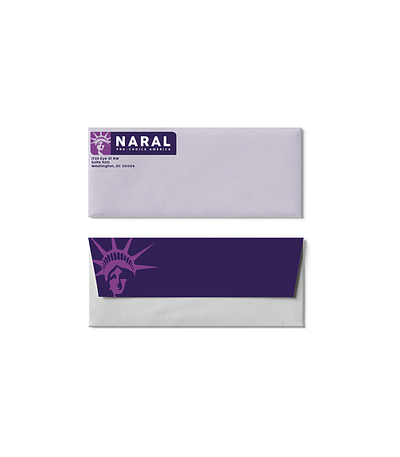 NARAL Stationery Set Envelope branding design envelope envelope design graphic design mailer nonprofit professional stationery stationery design stationery set student work