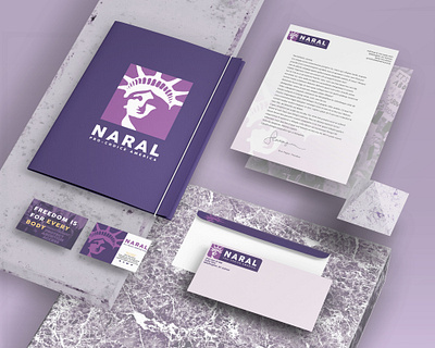 NARAL Nonprofit Stationery Set business business card business card design corporate design envelope folder graphic design letterhead nonprofit prepress stationery stationery design stationery set student work