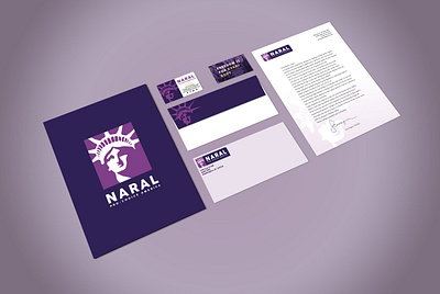 NARAL Nonprofit Stationery Set Design branding business business card business card design corporate design envelope envelope design folder folder design graphic design letterhead letterhead design nonprofit professional stationery stationery design stationery set student work