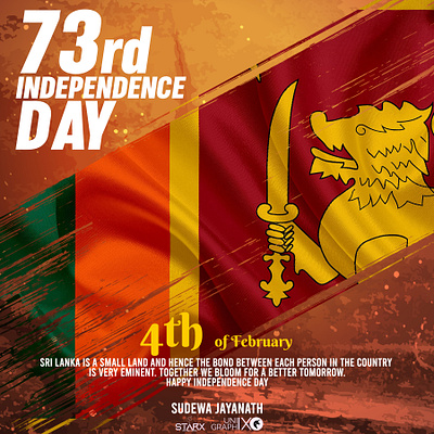 Sri Lanka 73rd Independence Day advertising creativeuniix facebook graphic design illustration independence instagram motion graphics social media post srilanka uniixstudio