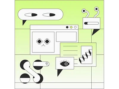 Сontent marketing (Palindrome) art design digital illustration marketing skillbox vector