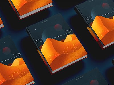 Dune - Book Cover book book cover desert design digital digital illustration dune illustration orange planets poster procreate space texture universe