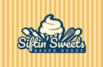 Siftin' Sweets Branding Concept branding cupcake desserts food food truck illustration lettering logo restaurant retro small business typography vector