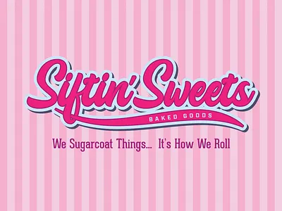 Siftin' Sweets Branding Concept bakery branding cupcake desserts food food truck illustration lettering logo restaurants retro typography vector