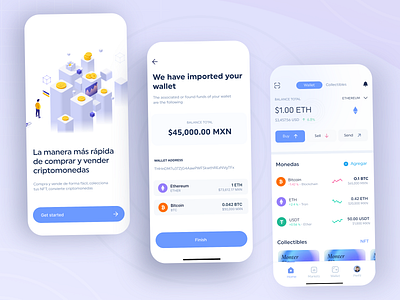 Crypto Wallet App adobexd animation bank branding concept design crypto cryptocurrency design ui uidesign uxdesign wallet