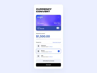 Convert branding credit crypto dailyui money ui ux