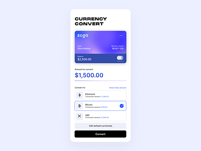 Convert branding credit crypto dailyui money ui ux