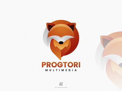 PROGTORI animal artnivorastudio branding colorful design geometric gradient graphic design illustration logo logo awesome logo inspiration modern progtori red panda simple technology vector