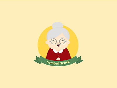 Simple Flat Design Logo for Traditional and Spicy Food branding flat design granny illustration logo photoshop