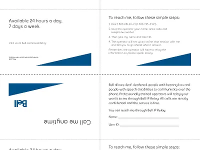 Bell IP Relay Cards accessibility branding graphic design logo
