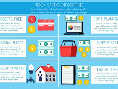Money Saving Infographic Illustration background bank business cash coin financial illustration infographic money vector