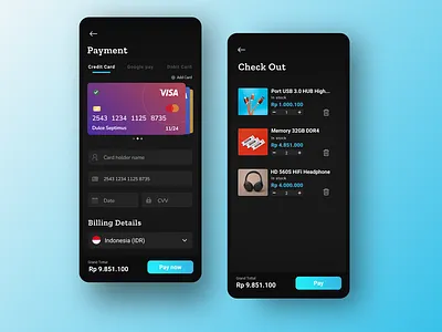 Daily UI 02/100 - Credit Card Checkout application credit card dailyui mobile ui