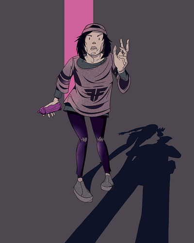 Caught in the act. adobe photoshop character design digital painting drawing girl illustration painting skaterculture