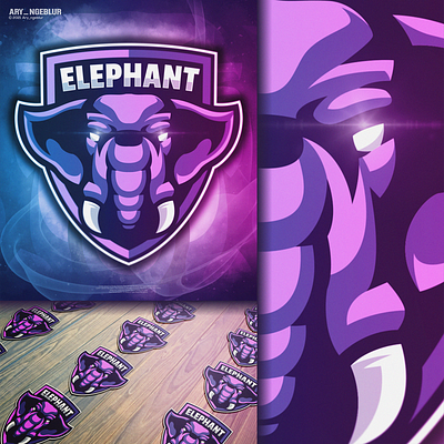 ELEPHANT MASCOT LOGO brand branding design designs elephant esport esports flame illustration logo mascot skull