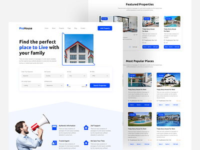Real Estate Website Landing Page Design building constructon house real estate real estate landing page real estate website rent ui desing ux design web design website design