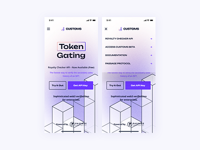 Customs crypto menu mobile product design ui visual design