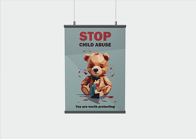 Campaign Poster: Stand Against Child Violence abuse art bear campagn child design drawing graphic design illustration poster teddy vector