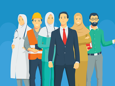 Flat Illustration for SBMPTMu architect businessman career carousel character doctor entrepreneur flat illustration instagram job nurse occupation profession social media teacher vector