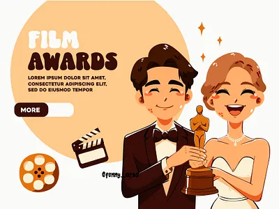 Celebrities Poster with Cinema Awards Illustration art award background ceremony cinema culture event festival film flyer layout luxury movie night oscar paparazzi poster show template winner