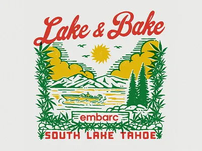 Lake & Bake, South Lake Tahoe artwork handrawn illustration logo vintage vintage logo vintager