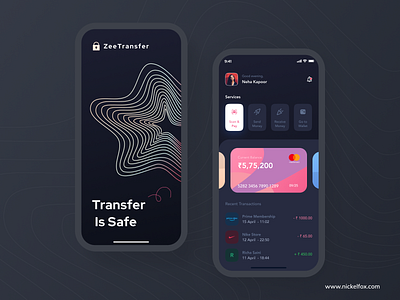 ZeeTransfer - Transfer money mobile app art banking app card credit card finance finance analytics fintech fintech app ios landing page money transfer nft payment scan and pay send transfer uidesign wallet web design website