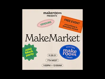 MAKEROOM Event Flyer event flyer grain instagram paper texture