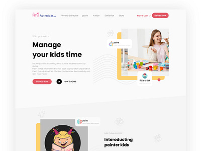 Painter Kids UI Design children website design graphic design illustration kids website painting website ui ui design uiux ux web design