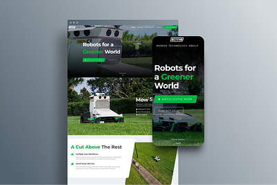 Scythe Robotics: Landing Page bootstrap branding dark graphic design green hero homepage landing page minimalist responsive robotics series a slanted startup tech ui web web design website