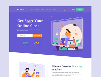 Education Landing Page Concept! 2021 branding clean courses creative design e learning education website homeschooling learningathome online learning onlineclasses onlinecourses onlineteaching school teaching training uiux uiuxshuvon web