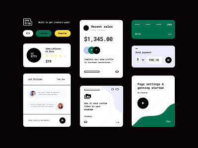 Paydrop UI elements brand button course dashboards design education input mobile toggle ui ui elements ui kit widgets