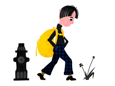 School boy backpack boy child education graphic design illustration interface illustration mobile illustration raster school texture walk web illustration