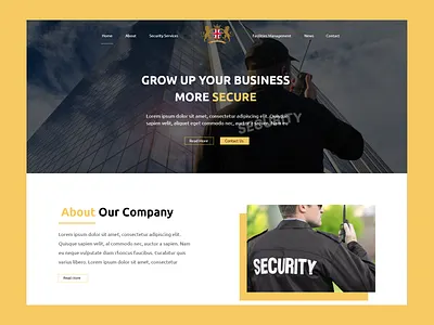 Partners Security Guard Website Template graphic design landing page ui web website website design