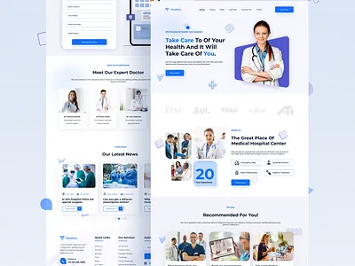 MedDoc Website Homepage UI Design app consultation design figma healthcare healthcare website logo medical webdesign medical website online doctor product design skshihabulislam ui ui design web design website website ui design
