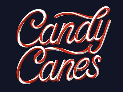 Candy Cane Lettering candy candy cane christmas holidays holy night lettering typography