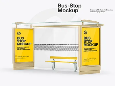 Bus-Stop Mockup 3d design download free mockup outdoor media psd