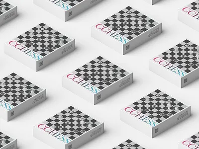 CCHESS 2d 3d blackandwhite board game box chamelon chess clean contrast game game design illustration illustrator monochrome packaging packaging design play simple