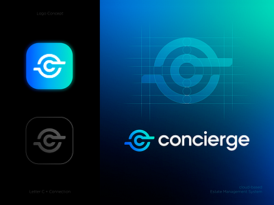 Concierge Final Logo Design app blockchain c coins connection finance icon letter logo logodesign logotype loop money monogram payment retail sign software symbol